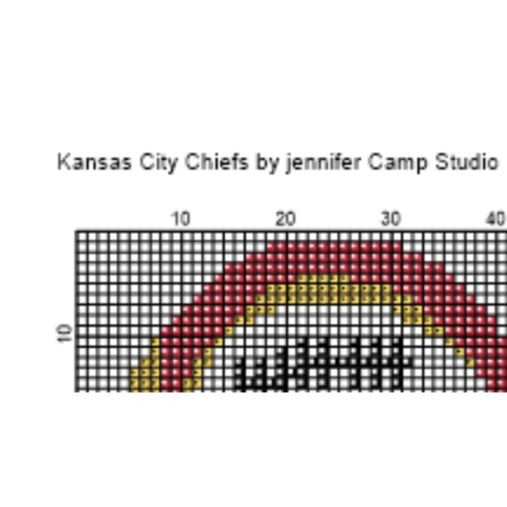 Kansas City Chiefs Football‎ Counted Cross Stitch Pattern Chart - Picture 4 of 5